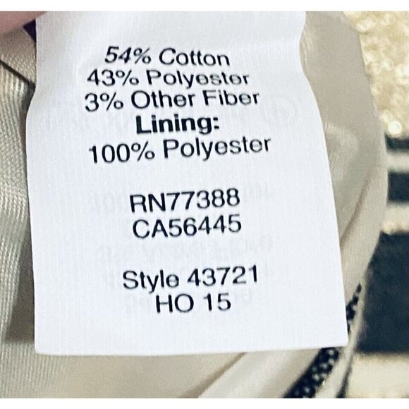 J Crew Womens 6 Fit and Flare Dress Black Gold Striped Lined Pockets Style 43721 - Picture 7 of 9